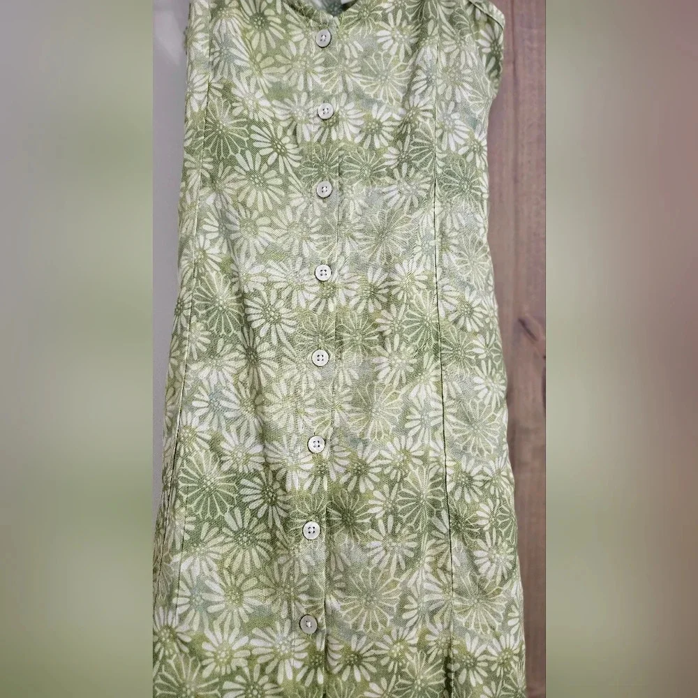 AMERICAN EAGLE Floral Button-Front V-Neck Mini Dress. Green. XS. NWT - Picture 7 of 13